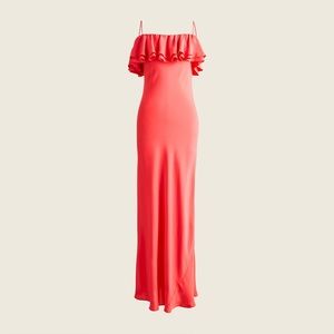 J. Crew Ruffle silk slip dress - Seaside Coral - Size 4